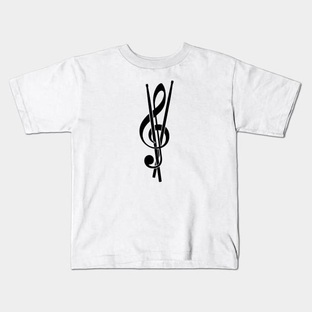 Drummer Drumset Drumsticks Clef Music Funny Gift Kids T-Shirt by bigD